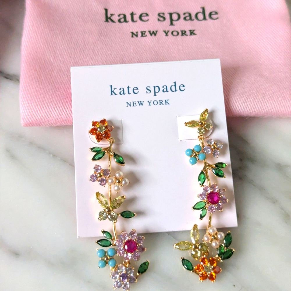NWT Kate Spade New Bloom Aysmetrical Statement Earrings - Gorgeous! Reta…